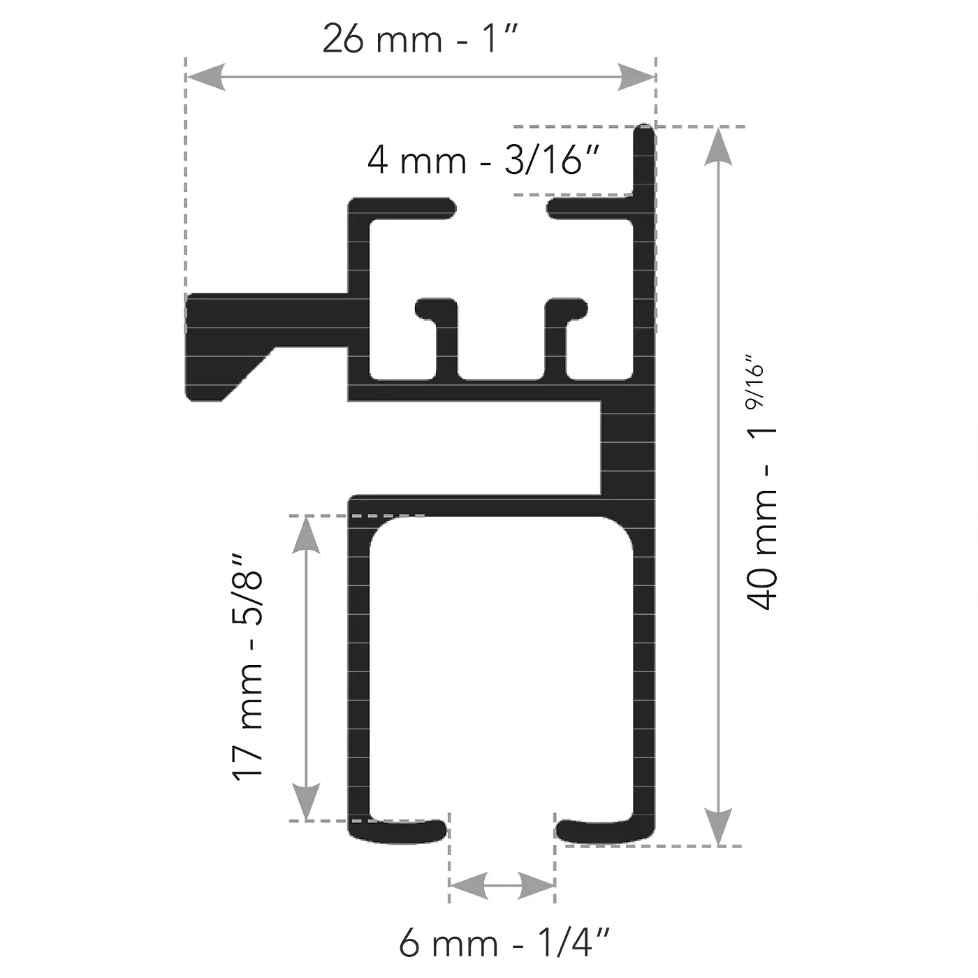 64401 Cosmo Flat Rail 180