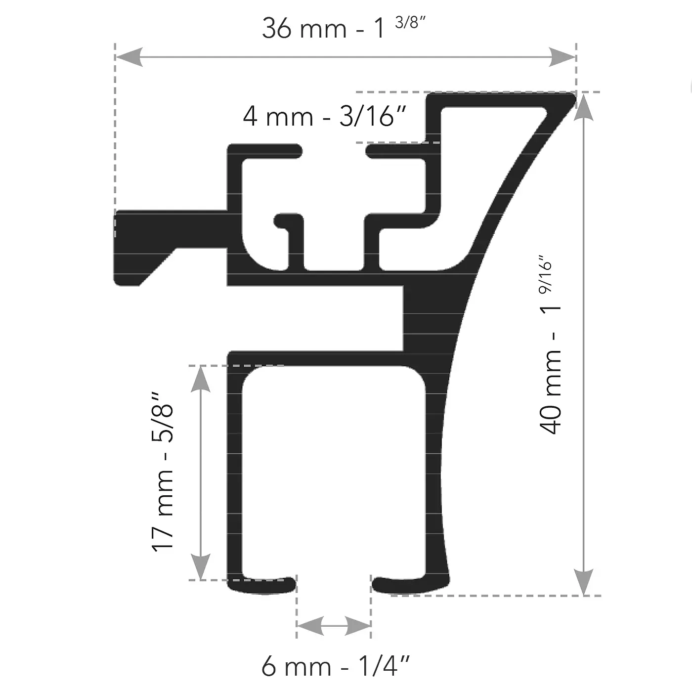 64414 Cosmo Curv Rail 240
